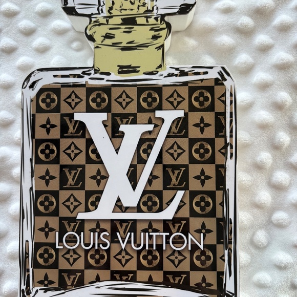 New LV Louis Vuitton 3D Wooden Gold and Black Monogram Perfume Bottle Home Decor - Picture 6 of 6
